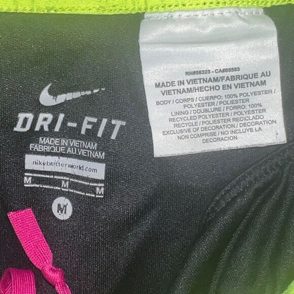 Nike Womens Tempo Brief-Lined Running Shorts Dri-Fit Black Pink Medium EUC - Picture 4 of 5